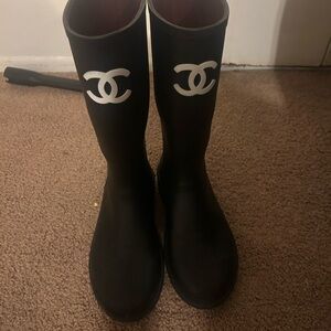 Chanel rain boots